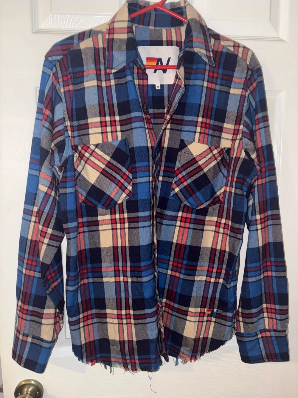 Aviator Nation Blue Plaid Lightweight Shirt Jacket - Picture 3 of 4
